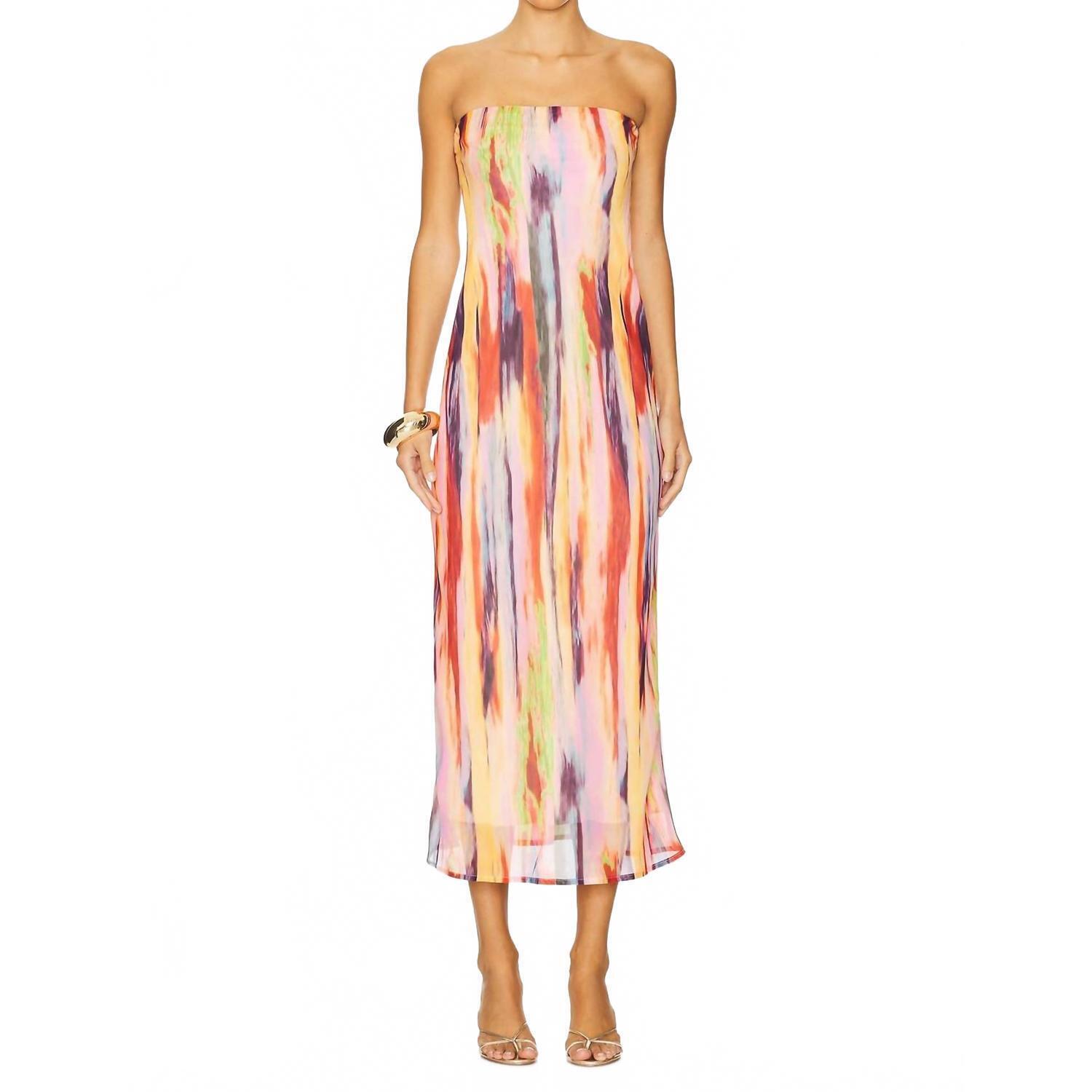 New Sndys. St Barts Maxi Dress In Pink Multi